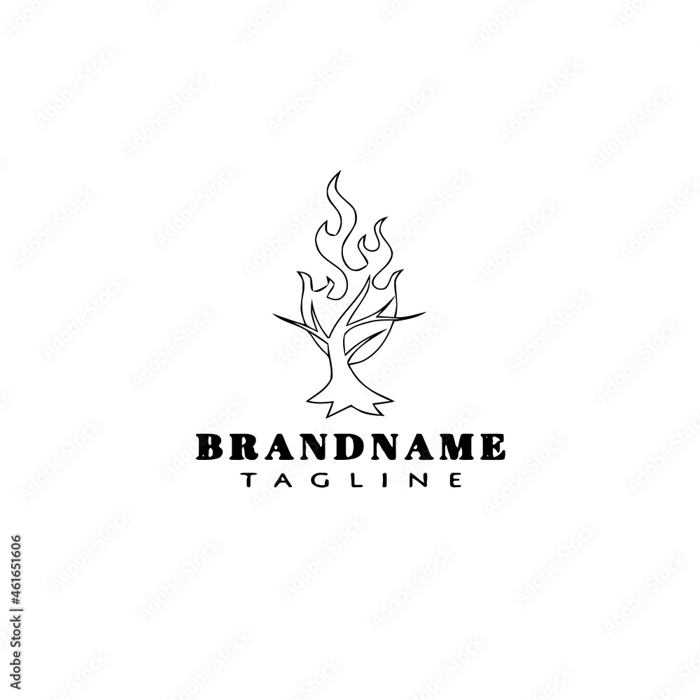 burning bush logo cartoon icon design template black isolated vector burning bush logo cartoon icon design template black isolated vector