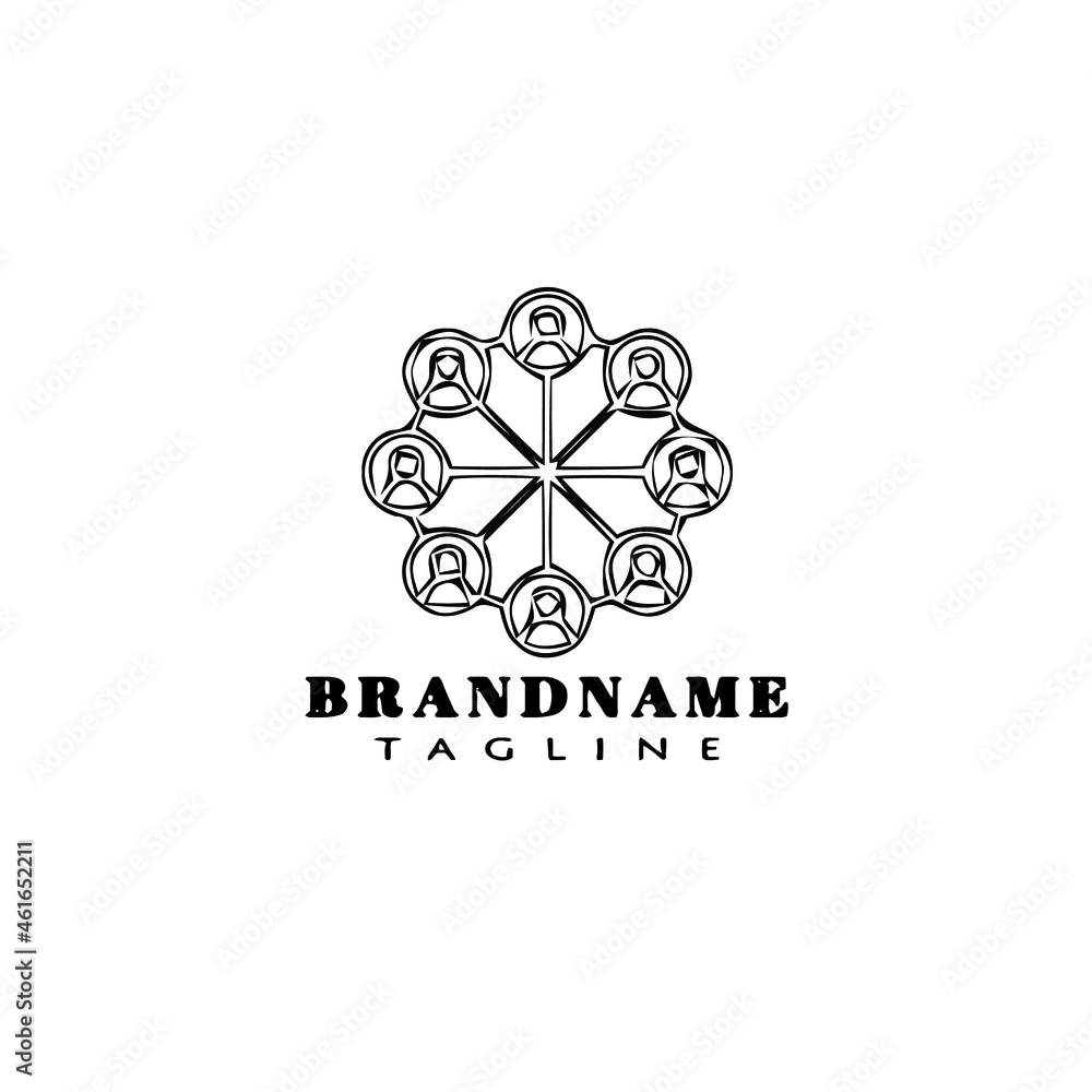 business group logo cartoon icon design template black isolated vector illustration