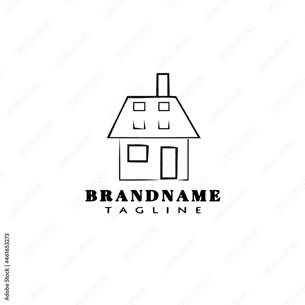 Naklejka premium house logo cartoon icon design template black vector illustration