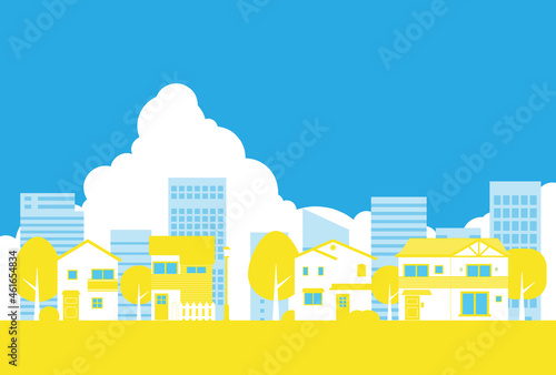 背景素材_ニュータウンの街並み