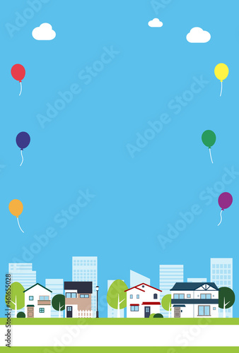 背景素材_ニュータウンの街並み