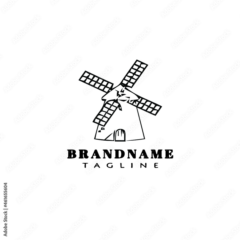 Obraz premium windmill logo template icon vector illustration