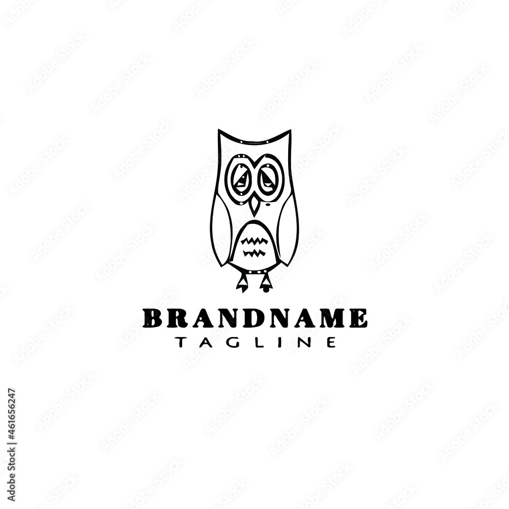 owl cartoon logo icon design template black vector