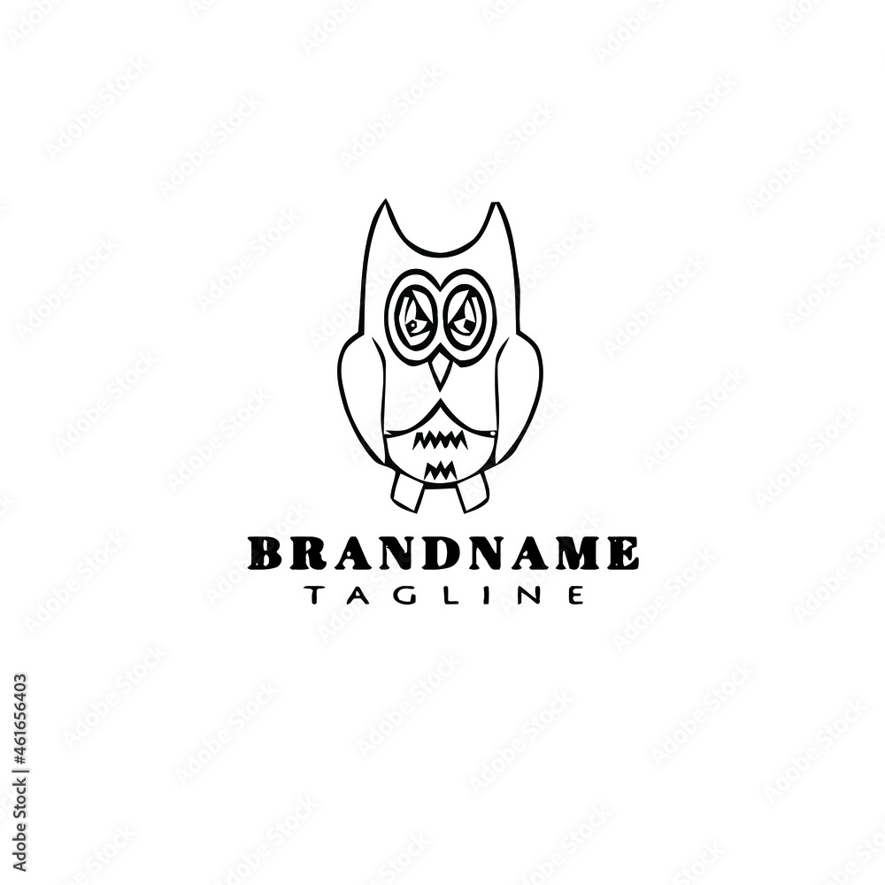 owl cartoon logo icon template black vector illustration owl cartoon logo icon template black vector illustration