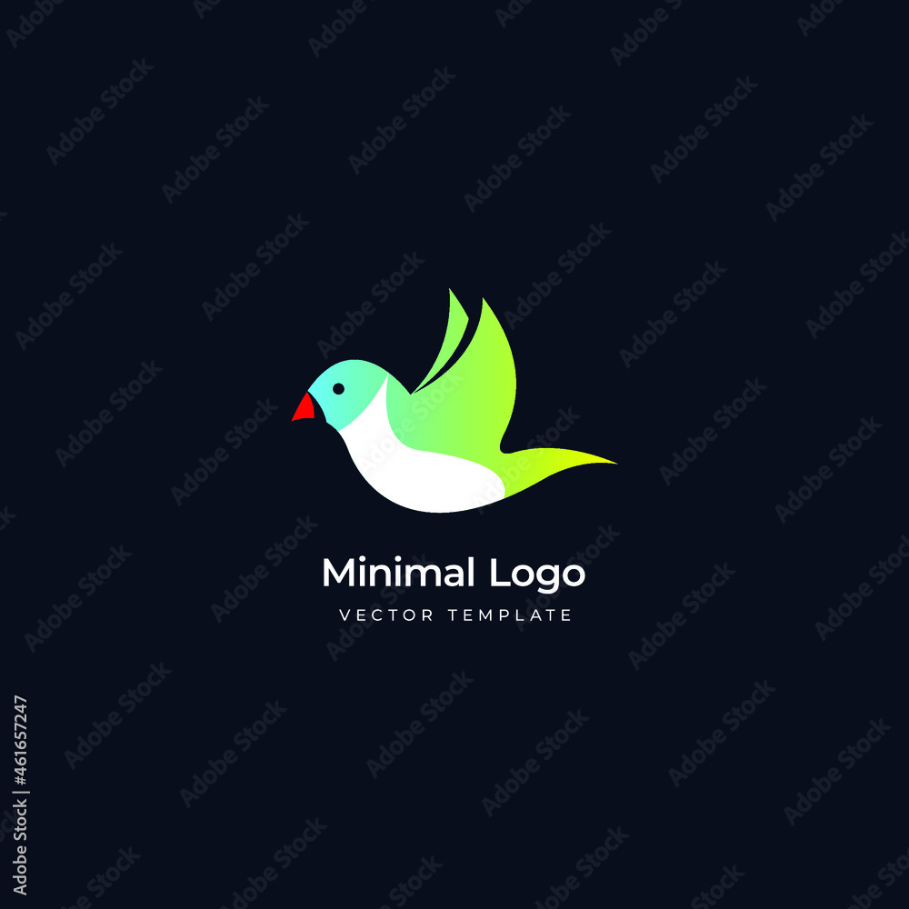Gouldian finch bird logo template. Vector illustration Gouldian finch bird logo template. Vector illustration