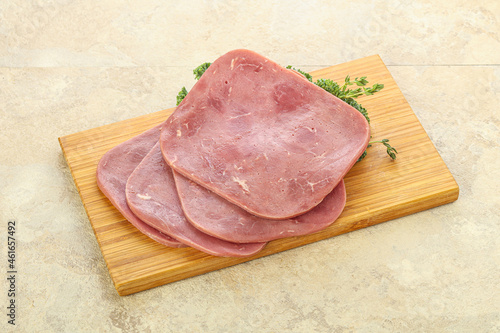 Sliced Beef Ham over board