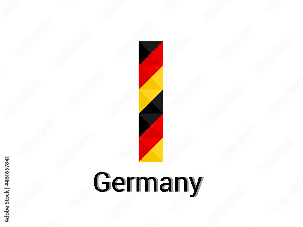 Creative Letter I with 3d germany colors concept. Good for print, t-shirt design, logo, etc. Vector illustration. Creative Letter I with 3d germany colors concept. Good for print, t-shirt design, logo, etc. Vector illustration.
