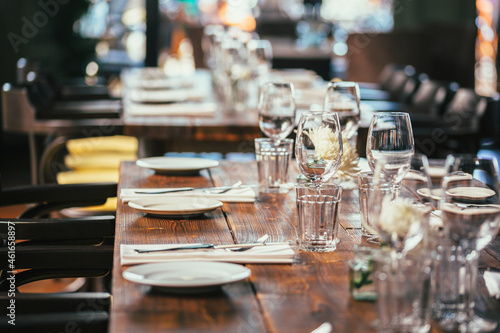 table setting at restaurant