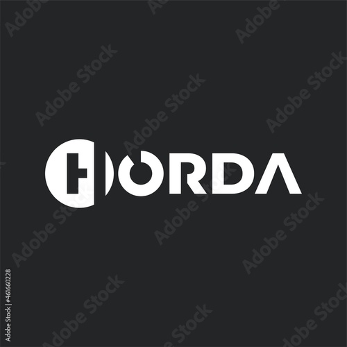 "HORDA" means geometric "chord". Logo elements: chord, segment, arc and secant. Vector.
