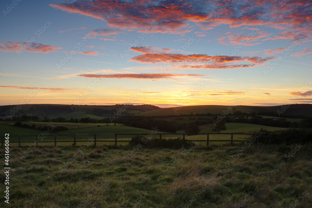 sunset over Southdowns in sussex