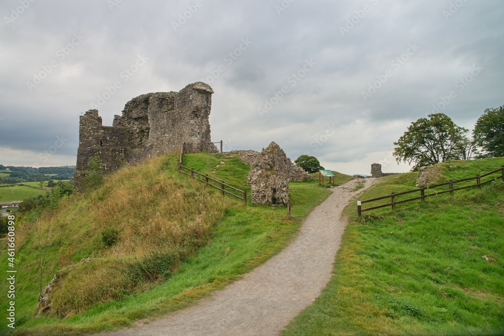 Kendal Castle medival historical ruin in Cumbria, England