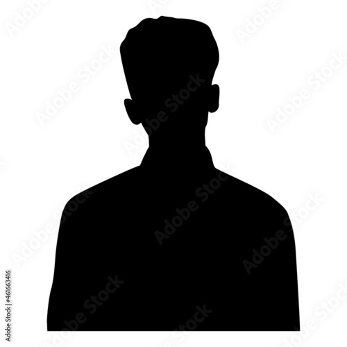 Black man silhouette for profile avatar. Vector illistration