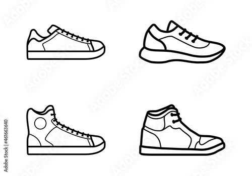 Vászonkép Set of sneaker icon, shoe icon vector collection, sneaker icon simple sign