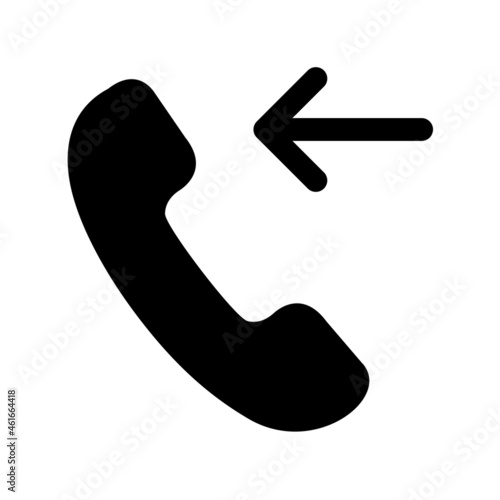 Incoming Call Glyph Vector Icon Design