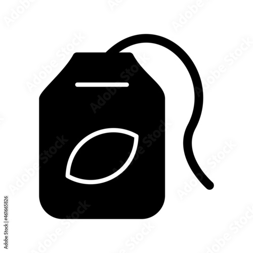 Green Tea Bag Glyph Vector Icon Design