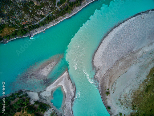 The confluence of mountain rivers - Argut and Katun.Gorny Altai Russia.
