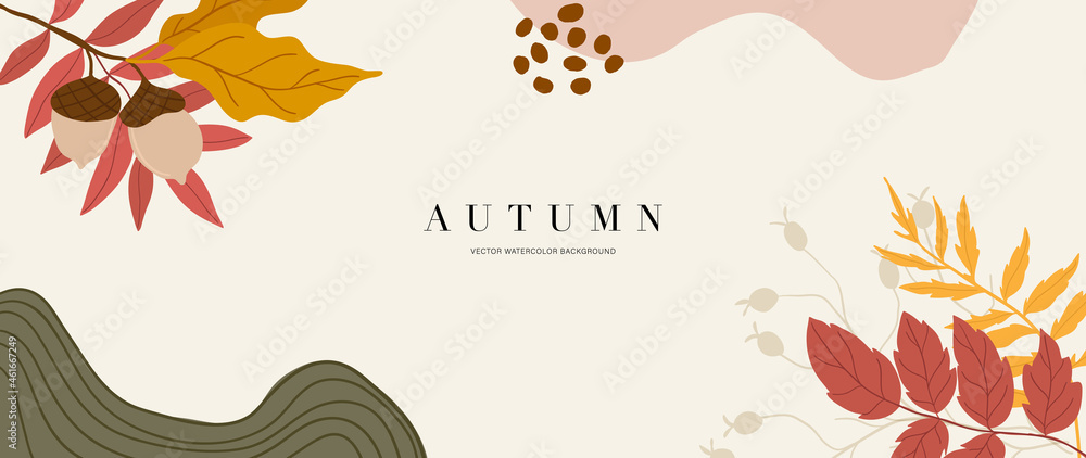 Autumn background vector. Autumn shopping event illustration wallpaper with hand drawn icons set. This design good for banner, sale poster, packaging background and greeting card. Autumn background vector. Autumn shopping event illustration wallpaper with hand drawn icons set. This design good for banner, sale poster, packaging background and greeting card.