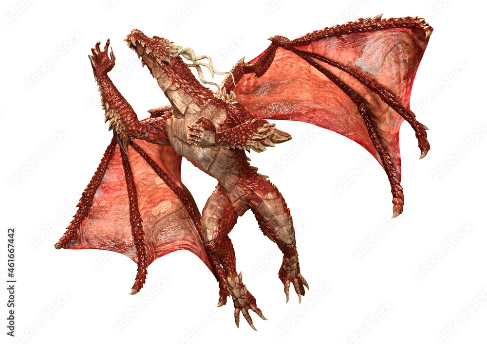 Obraz premium 3D Rendering Fairy Tale Dragon on White