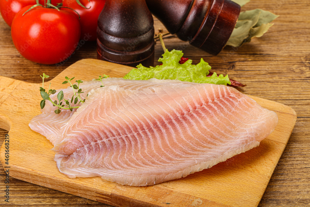 Raw tilapia fish for cooking Raw tilapia fish for cooking