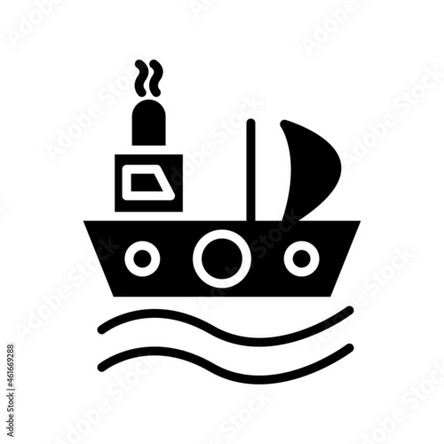 Ship Glyph Vector Icon Design