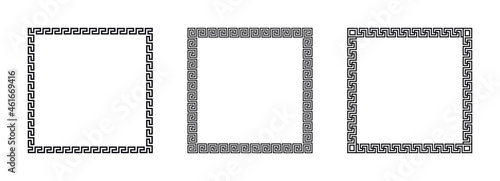 Greek gold frames on a white background, vector
