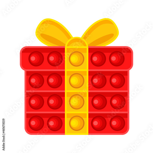 Anti-stress toy. Small gift box. Vector illustration on white background.