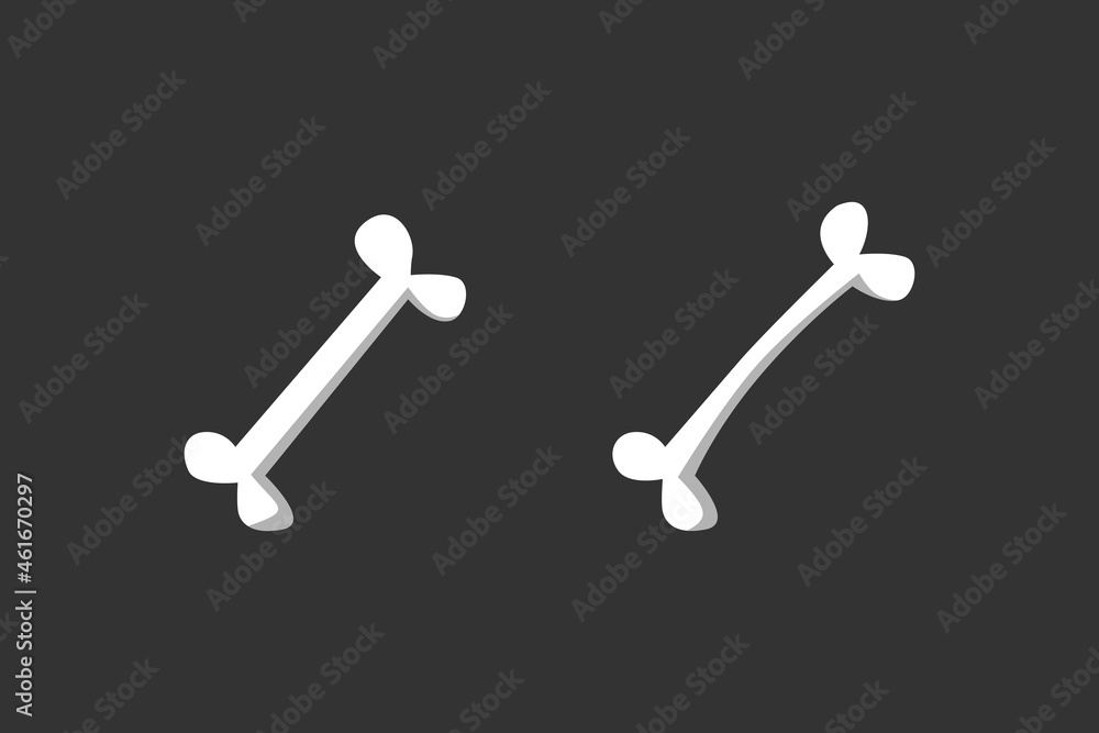 Halloween Bone Icon Sign Flat Illustration on Black Background Halloween Bone Icon Sign Flat Illustration on Black Background