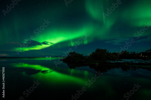 Aurora Borealis at the lake Mývatn