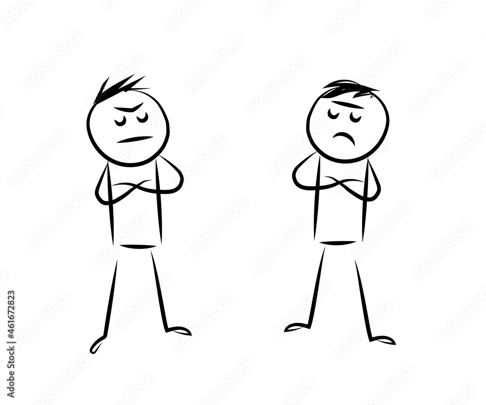 People in a quarrel on a white background. Sketch. Vector illustration. People in a quarrel on a white background. Sketch. Vector illustration.