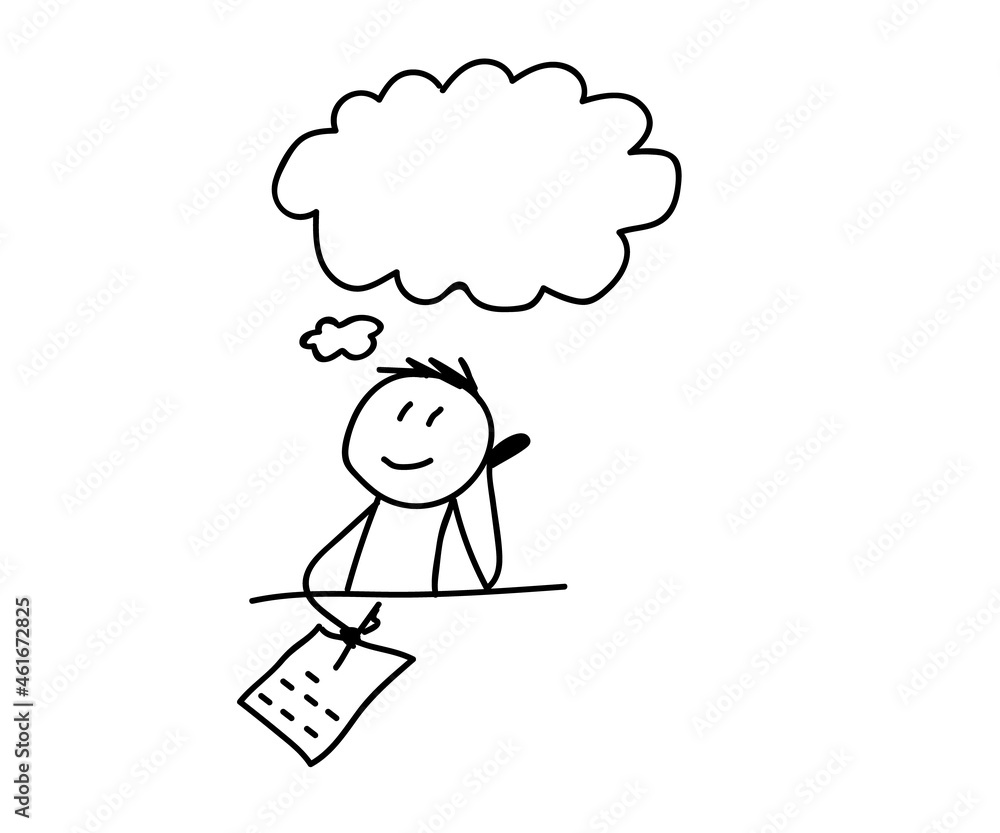 Man writes a letter over isolated background. Sketch. Vector illustration. Man writes a letter over isolated background. Sketch. Vector illustration.