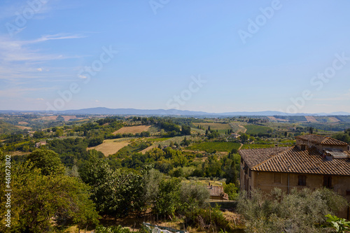 Tuscany landscape. General view from San Gimignano
