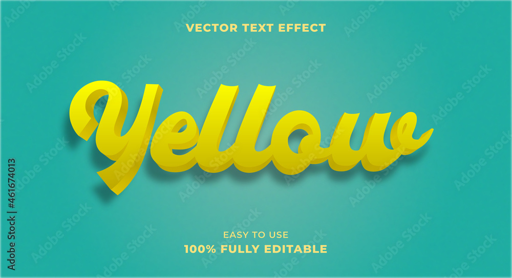 New 3D Yellow Editable Vector Text Effect