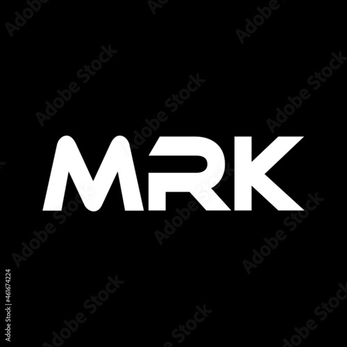 MRK letter logo design with black background in illustrator, vector logo modern alphabet font overlap style. calligraphy designs for logo, Poster, Invitation, etc. photo