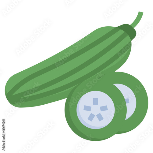 CUCUMBER flat icon,linear,outline,graphic,illustration