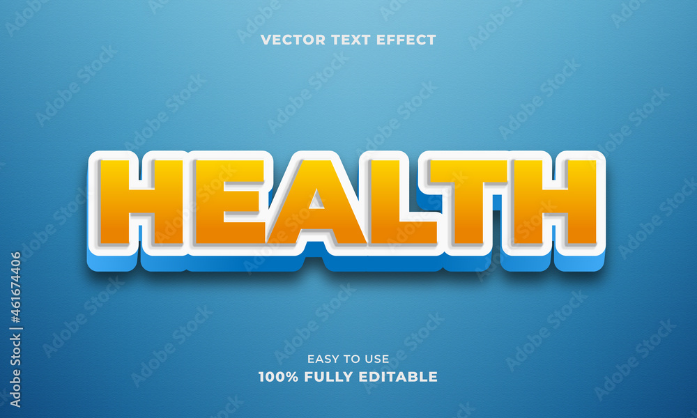 New 3D Health Editable Vector Text Effect