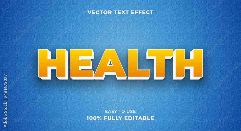 New 3D Health Editable Vector Text Effect