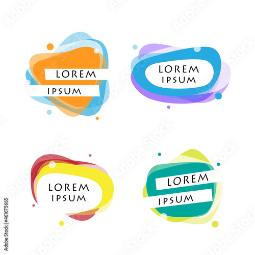 Abstract shape banner vector set isolated on background. Collection of trendy banners for web site, label, poster and sale sticker. Modern business banner design, vector illustration