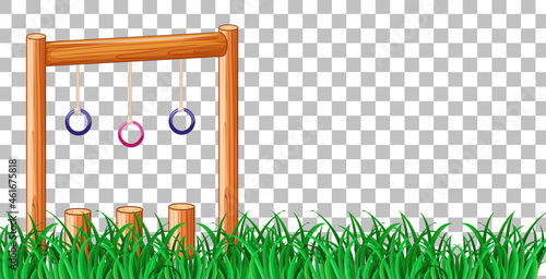 Hanging swing playground on transparent background