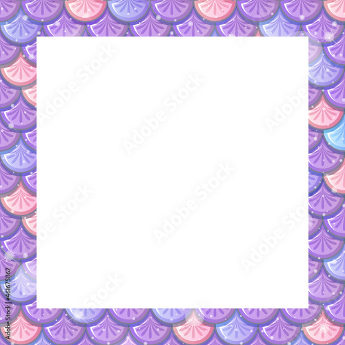Blank pastel purple fish scales frame template