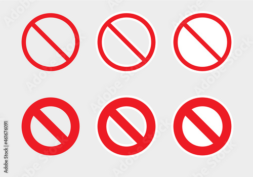 Free Download prohibition icons set, not allowed or stop signs - GFXLoad