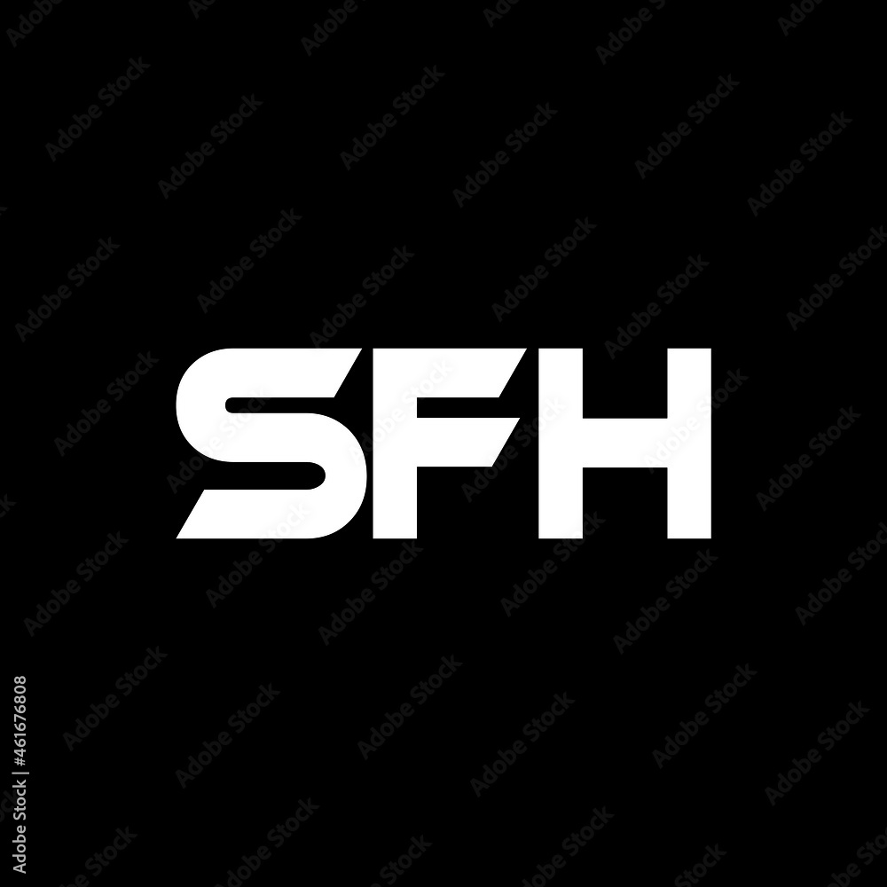 SFH letter logo design with black background in illustrator, vector ...