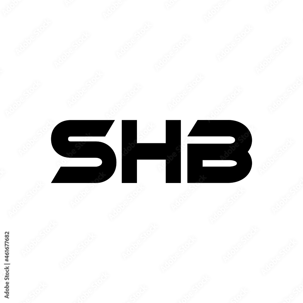 SHB letter logo design with white background in illustrator, vector ...