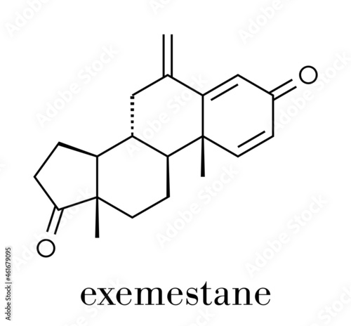 Exemestane breast cancer drug molecule (aromatase inhibitor). Skeletal formula.