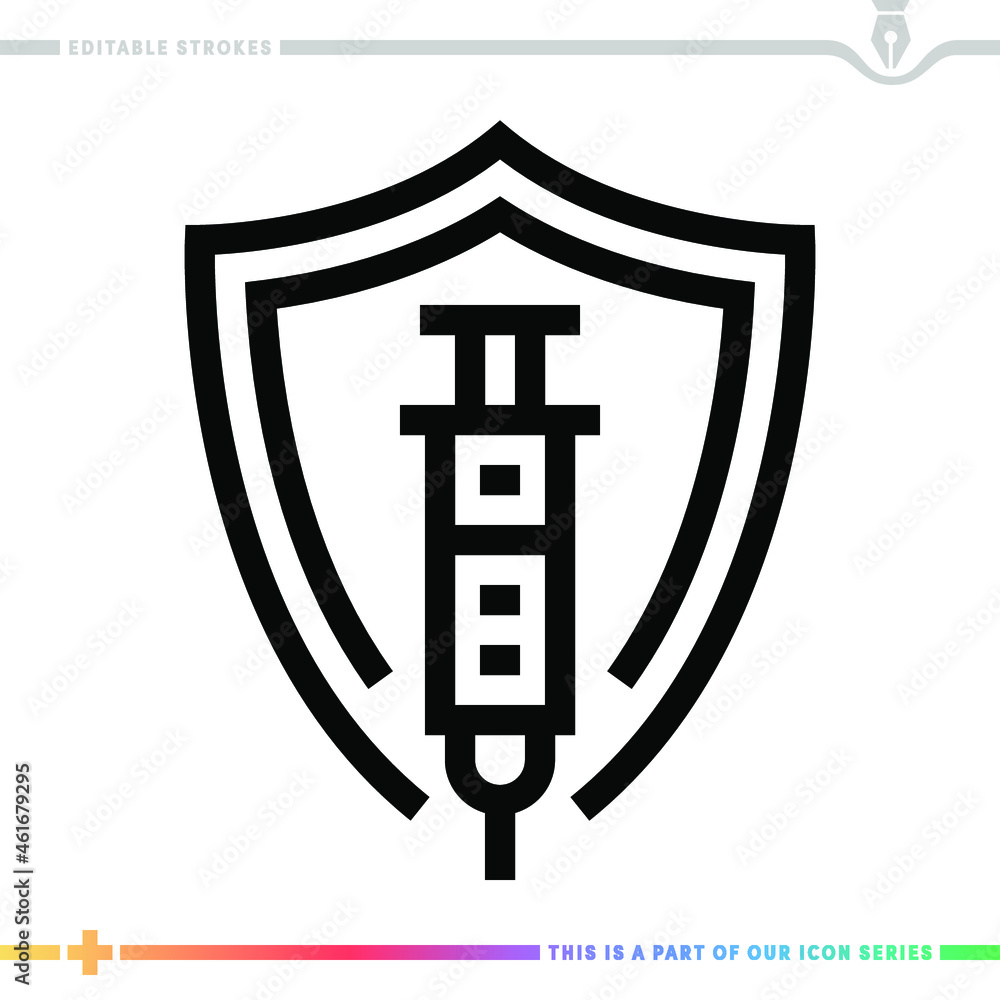 Editable line icon of pandemic response as a customizable black stroke eps vector graphic. Editable line icon of pandemic response as a customizable black stroke eps vector graphic.