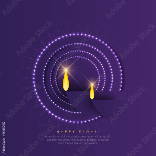 DIWALI- ABSTRACT ILLUSTRATION OF DIYA ON DIWALI CELEBRATION.