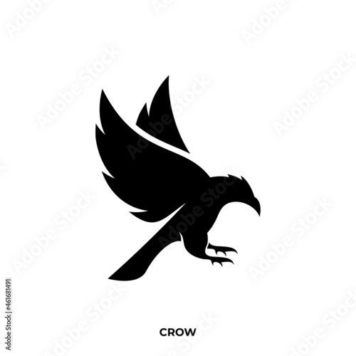 Illustration vector graphic template of crow silhouette logo