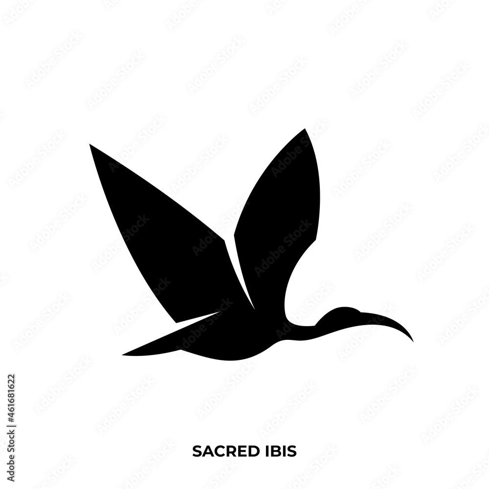 Naklejka premium Illustration vector graphic template of sacred ibis silhouette logo