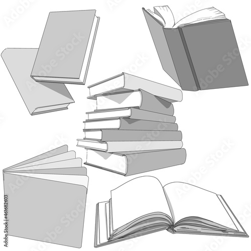 stack of books isolated pack
