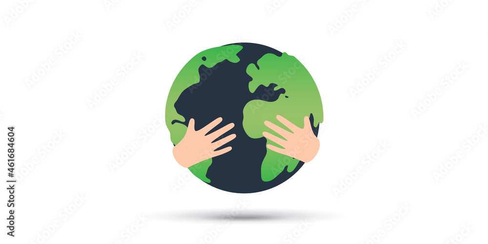 Earth with hands hugged illustration Earth with hands hugged illustration