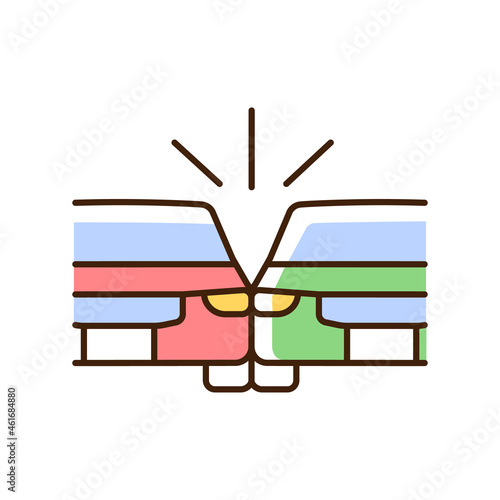 Tableau sur toile Sideswipe car accident RGB color icon